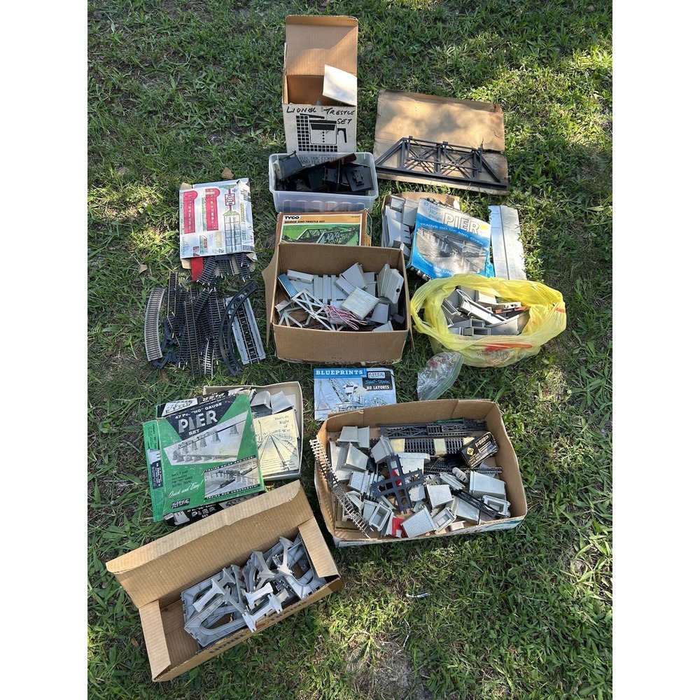 Vintage Model Train Trestle Track & Bridge Lot Plasticville Lionel K Line Etc